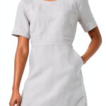Noa Noa Damenkleid Kurzarm Kurz Leichtes Grau Melange-0