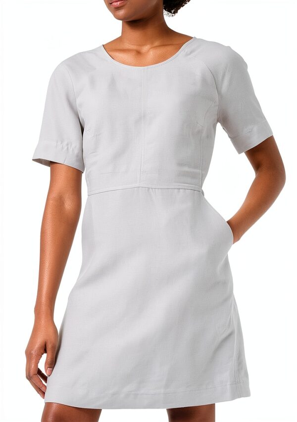 Noa Noa Damenkleid Kurzarm Kurz Leichtes Grau Melange-0