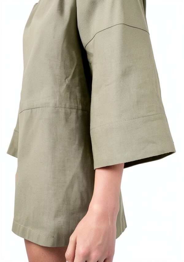Oversized Tunik Kleid Noa Noa VAusschnitt Leinen-5