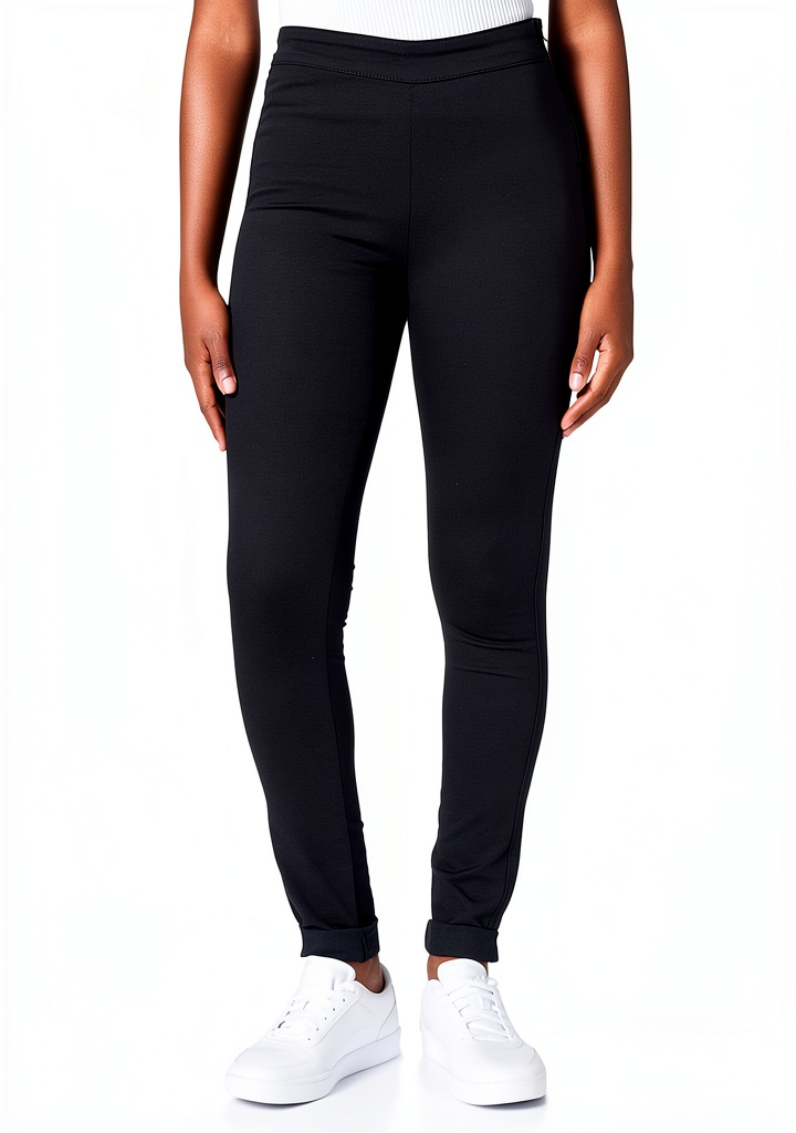 Schwarze Leggings von Noa Noa auf einem Holztisch