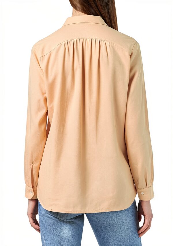 Sheer Linen Bluse Noa Noa Almost Apricot Damen-3