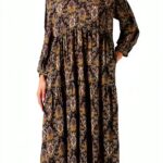 BinaNN Dress Print Green/Brown Größe 38-46 Noa Noa Damen Sommerkleid-0