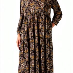 BinaNN Dress Print Green/Brown Größe 38-46 Noa Noa Damen Sommerkleid-0