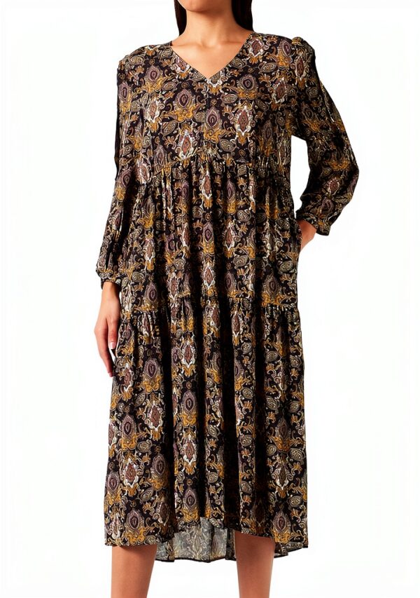 BinaNN Dress Print Green/Brown Größe 38-46 Noa Noa Damen Sommerkleid-0