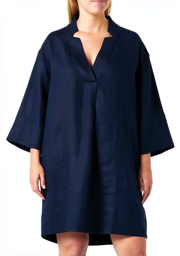 Oversized Tunik Kleid Noa Noa Leinen VAusschnitt-0