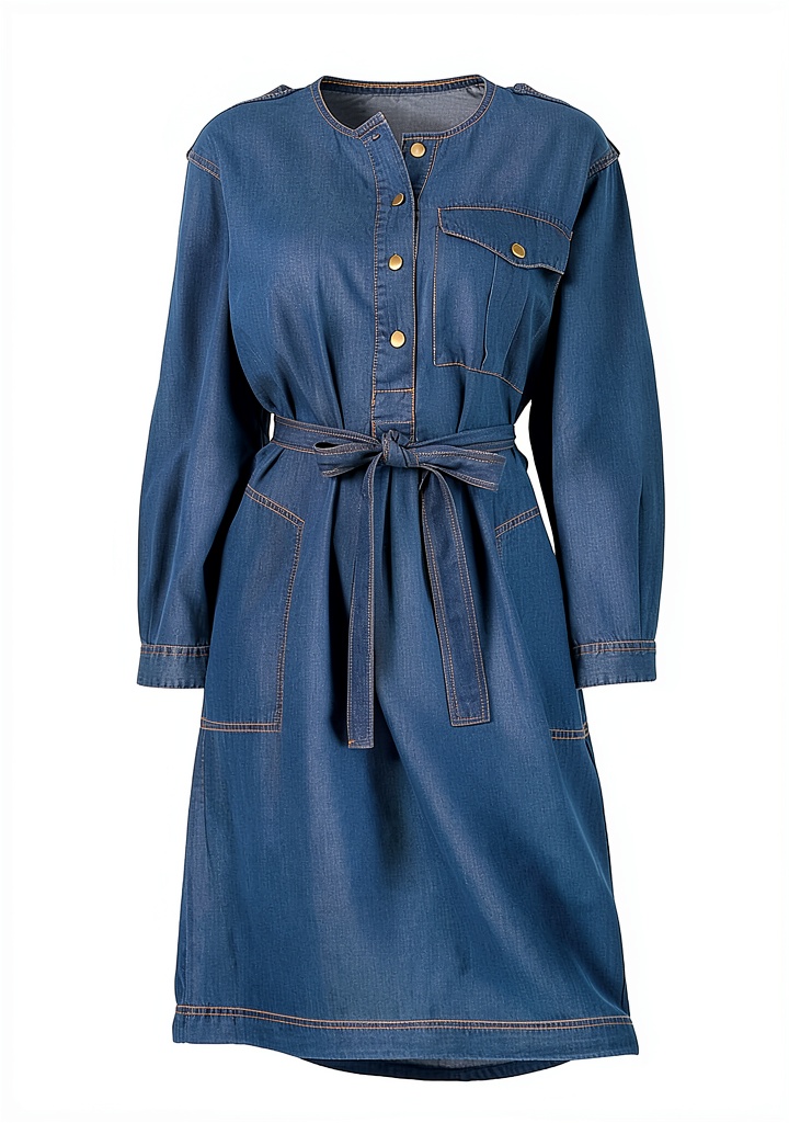 Noa Noa Damen Oversized Shirt Dress in XL Größe und Denim-Blau