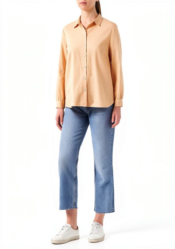 Sheer Linen Bluse Noa Noa Almost Apricot Damen-1