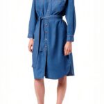 Noa Noa Denim Blue Oversized Shirtdress für Damen Größe 36‑46-0
