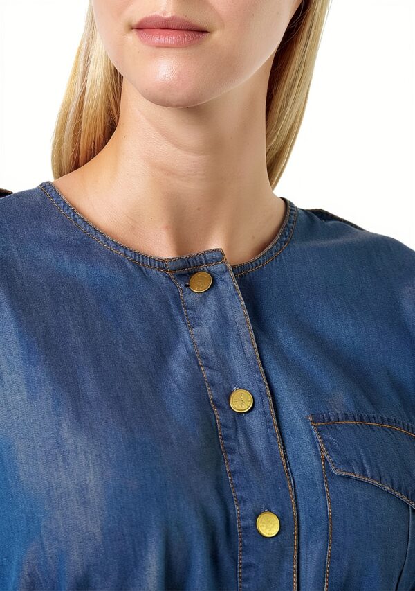 Noa Noa Damen Oversized Shirt Dress XL Denim-1
