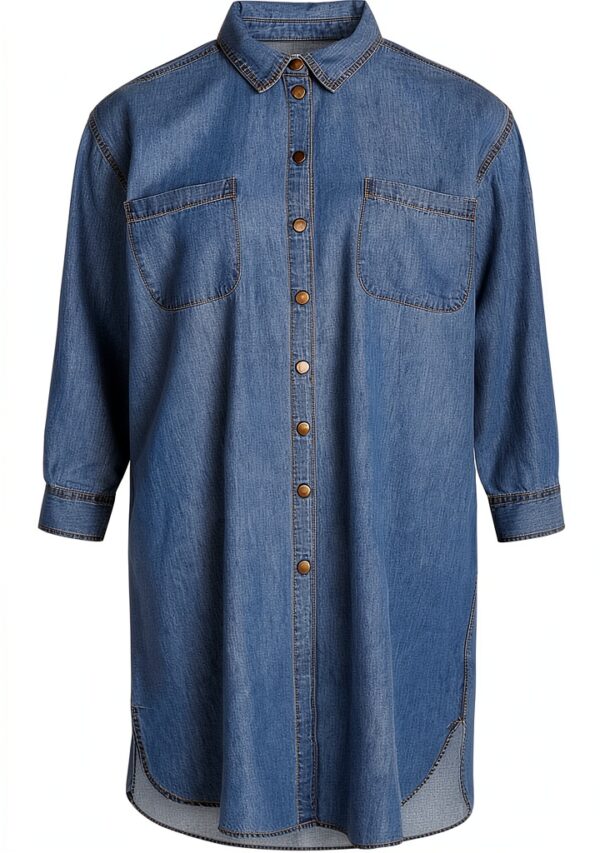 Noa Noa Denim Blue Oversized Shirtdress für Damen Größe 36‑46-1