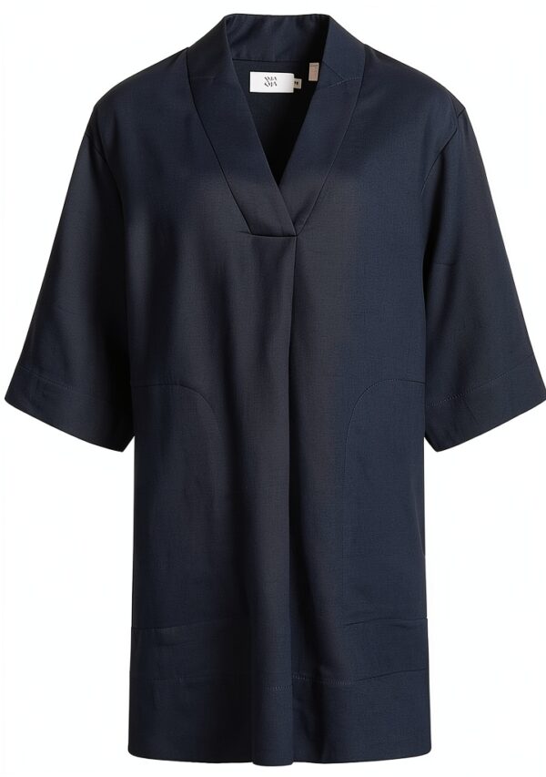 Oversized Tunik Kleid Noa Noa Leinen VAusschnitt-1