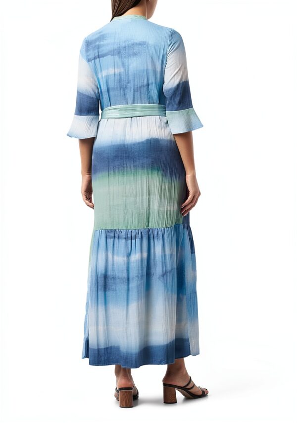 Noa Noa Damen Wasserfarben-Print-Langarmkleid-4