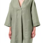 Oversized Tunik Kleid Noa Noa VAusschnitt Leinen-0