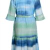 Noa Noa Damen Wasserfarben-Print-Langarmkleid-2