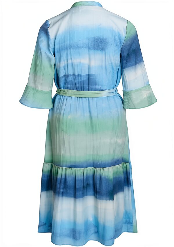 Noa Noa Damen Wasserfarben-Print-Langarmkleid-2