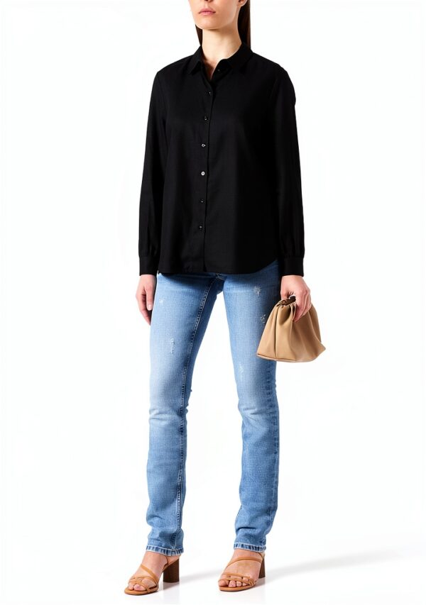 Sheer Linen Bluse Noa Noa Schwarz Damen Größe 34-1