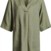 Oversized Tunik Kleid Noa Noa VAusschnitt Leinen-1