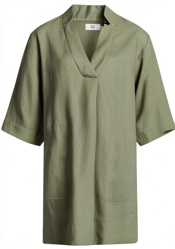 Oversized Tunik Kleid Noa Noa VAusschnitt Leinen-1