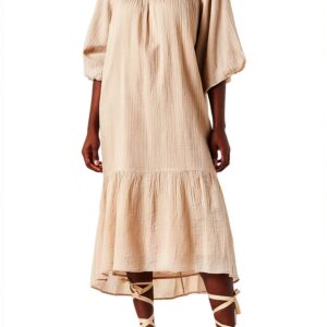 Bio-Baumwollkleid Noa Noa Damen Casual Naturfarbe-0