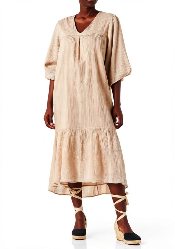 Bio-Baumwollkleid Noa Noa Damen Casual Naturfarbe-0