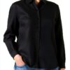 Sheer Linen Bluse Noa Noa Schwarz Damen Größe 34-0