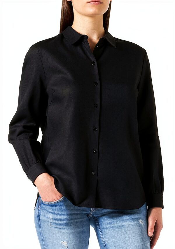 Sheer Linen Bluse Noa Noa Schwarz Damen Größe 34-0