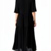 Damen Kleid Noa Noa Schwarz Kurzarm 3/4 Länge Modell 1-11000-2-3