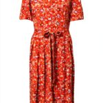 Noa Noa Damen Kleid Print Brown Kurzarm, knielang, Größe 34‑46-0