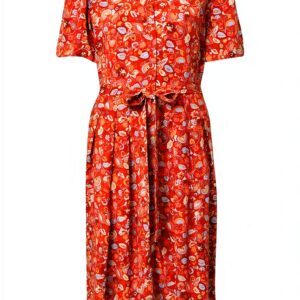 Noa Noa Damen Kleid Print Brown Kurzarm, knielang, Größe 34‑46-0