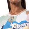 Noa Noa Langarm Kleid mit Print in Gelb‑Grün‑Blau, Größe 40-1