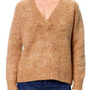 Alpaka Strickpullover Noa Noa Damen L Braun Melange Langarm-0