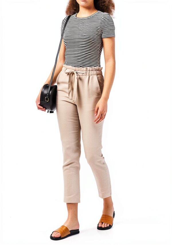 Beige Leinenhose Damen Noa Noa Loose Fit 37W/27L Modell 1-7483-3-1