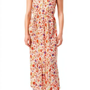 Noa Noa Sommerkleid Damen Print White Multi Größe 34‑46 mit Rüschen-0