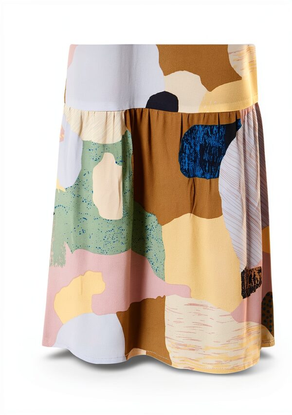 Noa Noa Langarm Kleid mit Print in Gelb‑Grün‑Blau, Größe 40-4