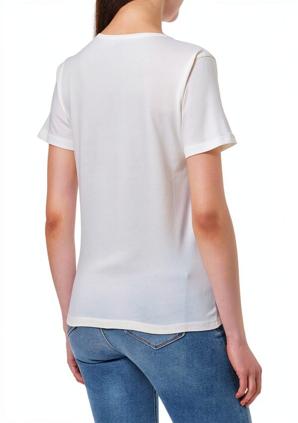 Noa Noa Damen T-Shirt runder Ausschnitt Cloud Dancer Schwarz XS-XXL-4