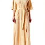 Jayla Dress von Noa Noa – Sandfarbener Kurzarm-Damenkleid, Größe M-L-0