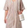Jayla Kleid von Noa Noa kurzärmlig Sand und Off White Größe S-M M-L-1