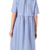 Damen Kleid Noa Noa Vista Blue Kurzarm Knie Länge Größe 34 Bio Poplin-2