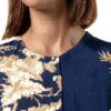 Noa Noa Damen Tunika Kleid V-Ausschnitt Print Blau/Beige Größe 40-3
