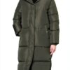 Noa Noa Damen Puffermantel 32 Armee‑grün mit Kapuze und Seitenzipper-0