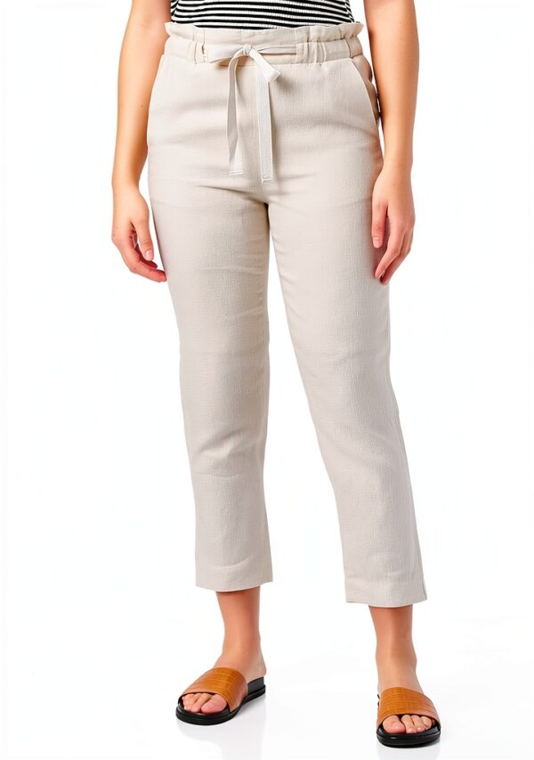 Beige Leinenhose Damen Noa Noa Loose Fit 37W/27L Modell 1-7483-3-0