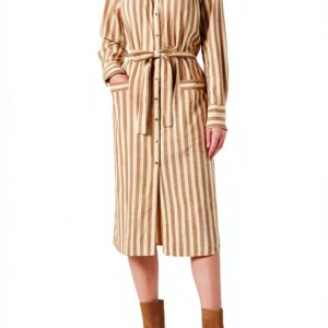 Noa Noa GroNN Shirt Dress Art Offwhite Brown Größe 34‑46 Damenmode-0