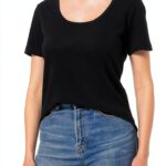 Noa Noa Damen T-Shirt Schwarz Rundhalsausschnitt XS‑XL – Klassisches-0