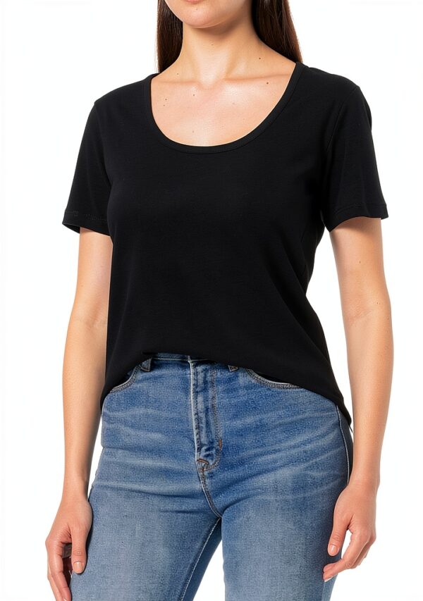 Noa Noa Damen T-Shirt Schwarz Rundhalsausschnitt XS‑XL – Klassisches-0